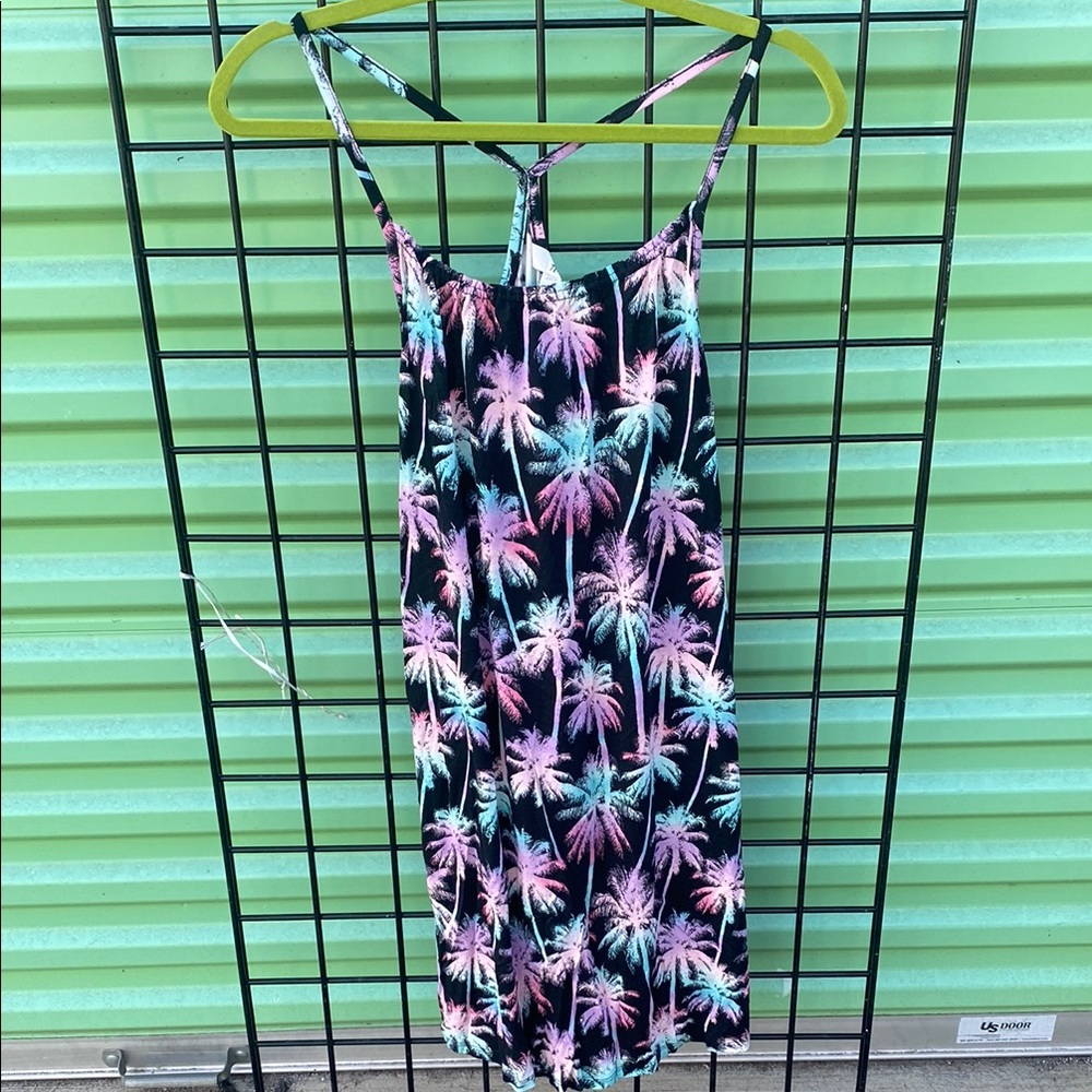 Tropical Palm Tree Print Dress